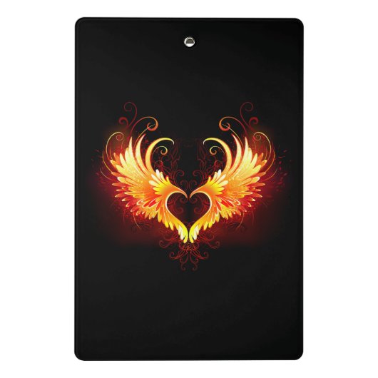 Angel Fire Heart met Wings Mini Klembord (Achterkant)