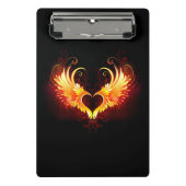 Angel Fire Heart met Wings Mini Klembord (Voorkant)