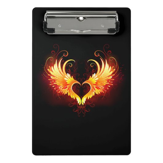 Angel Fire Heart met Wings Mini Klembord (Voorkant)