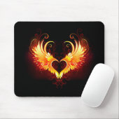 Angel Fire Heart met Wings Muismat (Met muis)