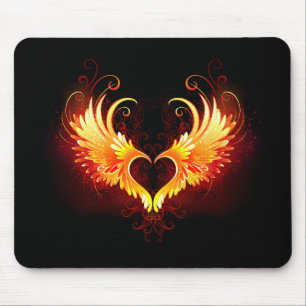 Angel Fire Heart met Wings Muismat