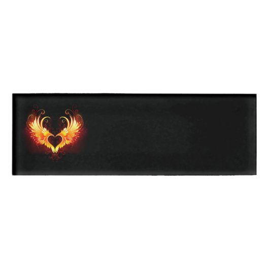 Angel Fire Heart met Wings Naambadge (Voorkant)