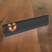Angel Fire Heart met Wings Naambordje (Zijkant)