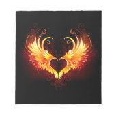 Angel Fire Heart met Wings Notitieblok (Voorkant)