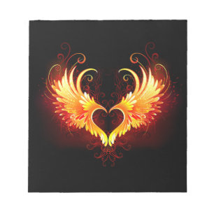 Angel Fire Heart met Wings Notitieblok