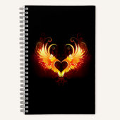 Angel Fire Heart met Wings Notitieboek (Voorkant)