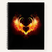 Angel Fire Heart met Wings Notitieboek (Voorkant)