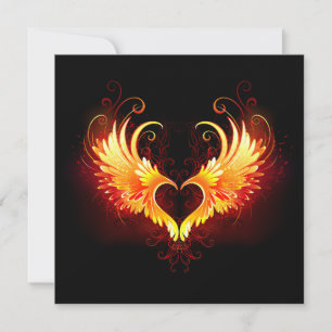 Angel Fire Heart met Wings Notitiekaartje