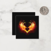 Angel Fire Heart met Wings Notitiekaartje (Voorkant / Achterkant in situ)