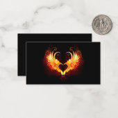 Angel Fire Heart met Wings Notitiekaartje (Voorkant / Achterkant in situ)