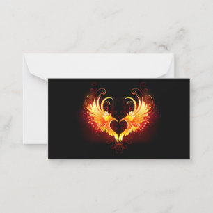 Angel Fire Heart met Wings Notitiekaartje