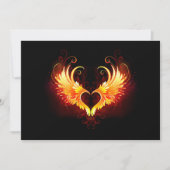 Angel Fire Heart met Wings Notitiekaartje (Voorkant)