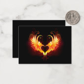 Angel Fire Heart met Wings Notitiekaartje (Voorkant / Achterkant in situ)