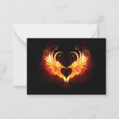 Angel Fire Heart met Wings Notitiekaartje (Voorkant)