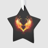 Angel Fire Heart met Wings Ornament (voorkant)