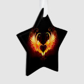Angel Fire Heart met Wings Ornament (voorkant)