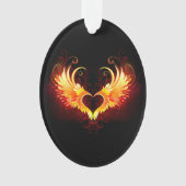 Angel Fire Heart met Wings Ornament (voorkant)