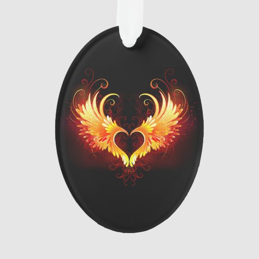 Angel Fire Heart met Wings Ornament (achterkant)