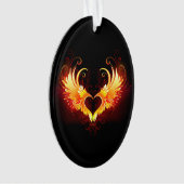 Angel Fire Heart met Wings Ornament (voorkant)