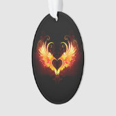 Angel Fire Heart met Wings Ornament (voorkant)