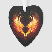 Angel Fire Heart met Wings Ornament (voorkant)