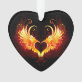 Angel Fire Heart met Wings Ornament (voorkant)