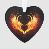 Angel Fire Heart met Wings Ornament (achterkant)