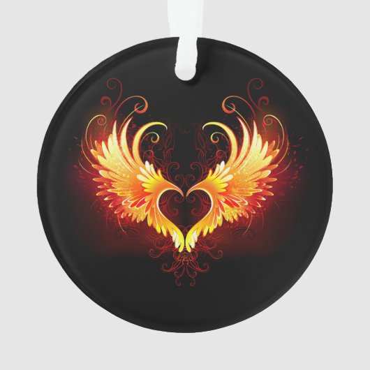 Angel Fire Heart met Wings Ornament (achterkant)