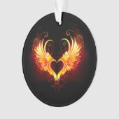 Angel Fire Heart met Wings Ornament (voorkant)