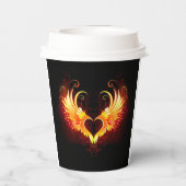 Angel Fire Heart met Wings Papieren Bekers (Achterkant)