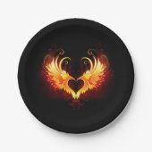 Angel Fire Heart met Wings Papieren Bordje (Voorkant)