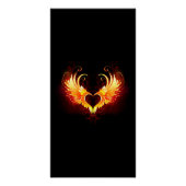 Angel Fire Heart met Wings Perfect Poster (Voorkant)