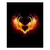Angel Fire Heart met Wings Perfect Poster (Voorkant)