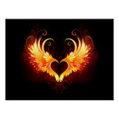 Angel Fire Heart met Wings Perfect Poster (Voorkant)