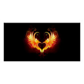 Angel Fire Heart met Wings Perfect Poster (Voorkant)