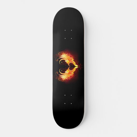 Angel Fire Heart met Wings Persoonlijk Skateboard (Voorkant)