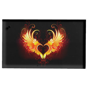 Angel Fire Heart met Wings Plaatskaart Houder