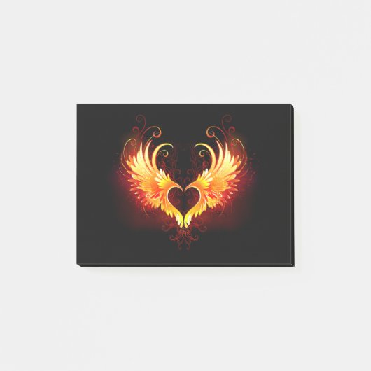 Angel Fire Heart met Wings Post-it® Notes (Voorkant)