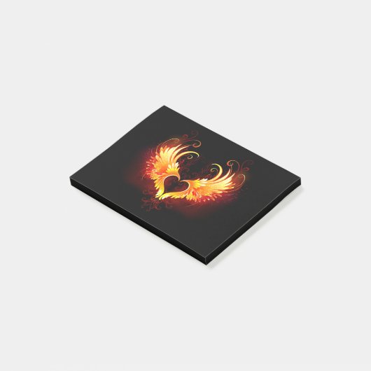 Angel Fire Heart met Wings Post-it® Notes (Schuin)