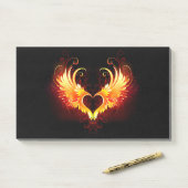 Angel Fire Heart met Wings Post-it® Notes (Op bureau)