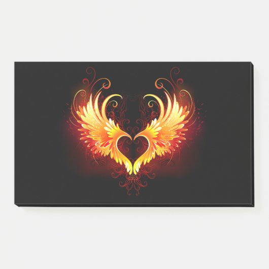 Angel Fire Heart met Wings Post-it® Notes (Voorkant)