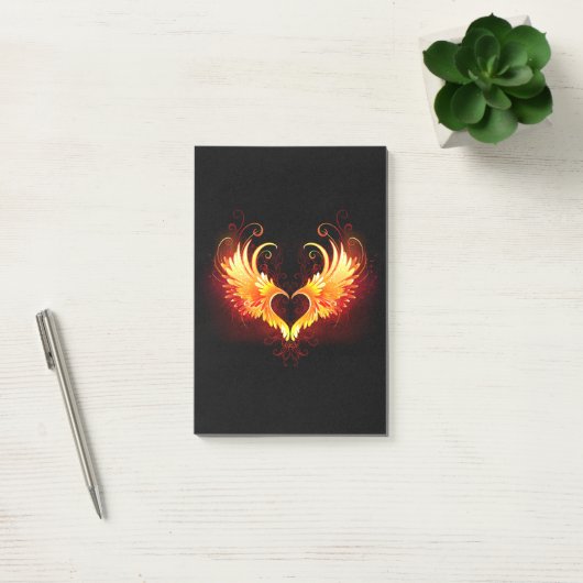Angel Fire Heart met Wings Post-it® Notes (Kantoor)