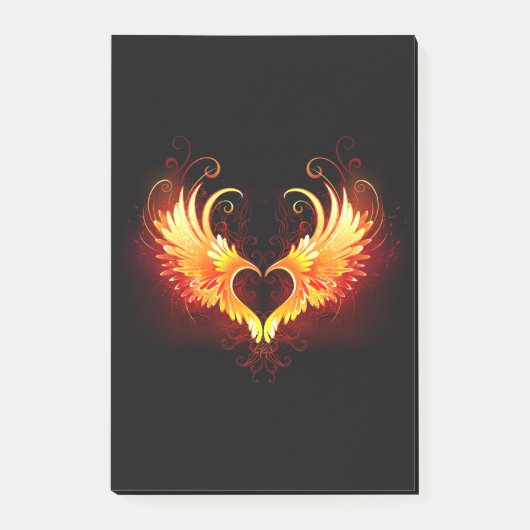 Angel Fire Heart met Wings Post-it® Notes (Voorkant)