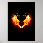 Angel Fire Heart met Wings Poster (Voorkant)