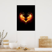 Angel Fire Heart met Wings Poster (Keuken)