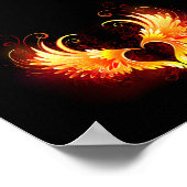 Angel Fire Heart met Wings Poster (Hoek)