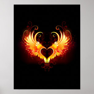 Angel Fire Heart met Wings Poster