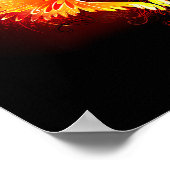 Angel Fire Heart met Wings Poster (Hoek)