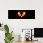 Angel Fire Heart met Wings Poster (Thuiskantoor)