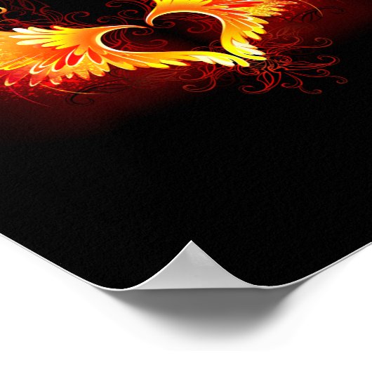 Angel Fire Heart met Wings Poster (Hoek)